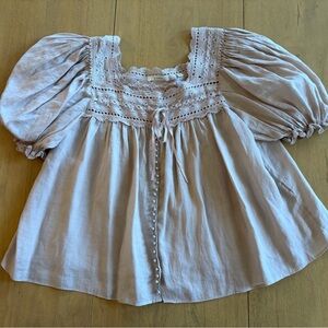 DÔEN  Anneth Puff-Sleeve Top M